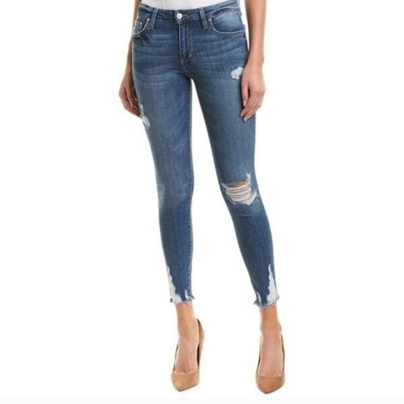 Joe's Jeans Ripped Distressed Skinny Fit Ankle Shark Bite Hem Jens Size 28 - Picture 2 of 16